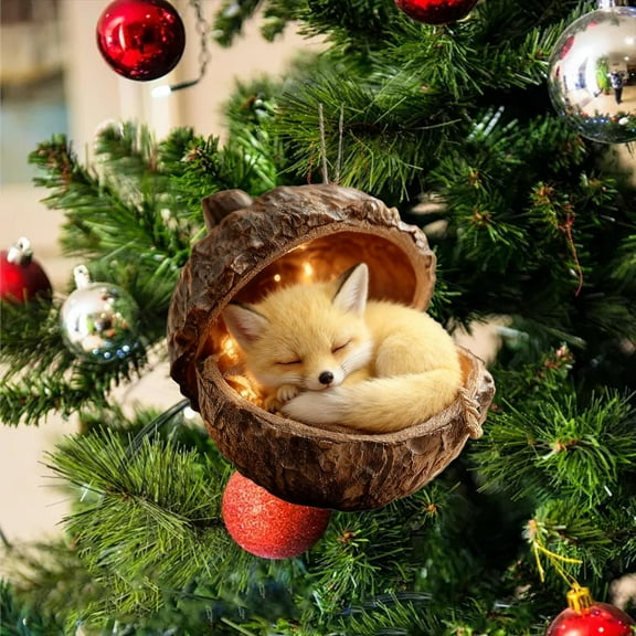 Forest Animal Christmas Ornaments,Woodland Christmas Ornaments Set - Rustic Squirrel Deer Acorn Decor for Tree, Cozy Holiday Gift Idea