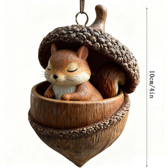 Forest Animal Ornaments Set, Woodland Christmas Tree Decorations with Sleeping Fox, Bear, Owl, Raccoon, Bunny, Hedgehog in Mushroom House for Holiday Home Decor, Nature Themed Gift for Nature Lovers