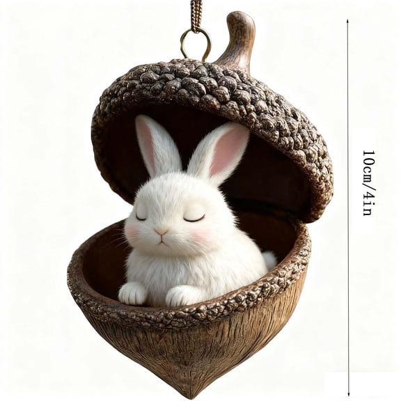 Forest Animal Ornaments Set, Woodland Christmas Tree Decorations with Sleeping Fox, Bear, Owl, Raccoon, Bunny, Hedgehog in Mushroom House for Holiday Home Decor, Nature Themed Gift for Nature Lovers