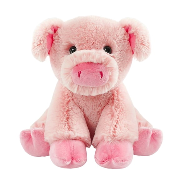 Forest Animal Plush Toys Set - Sitting Donkey, Goat, Deer, Raccoon, Zebra, Pig & Lion Figurines for Kids Room Decor