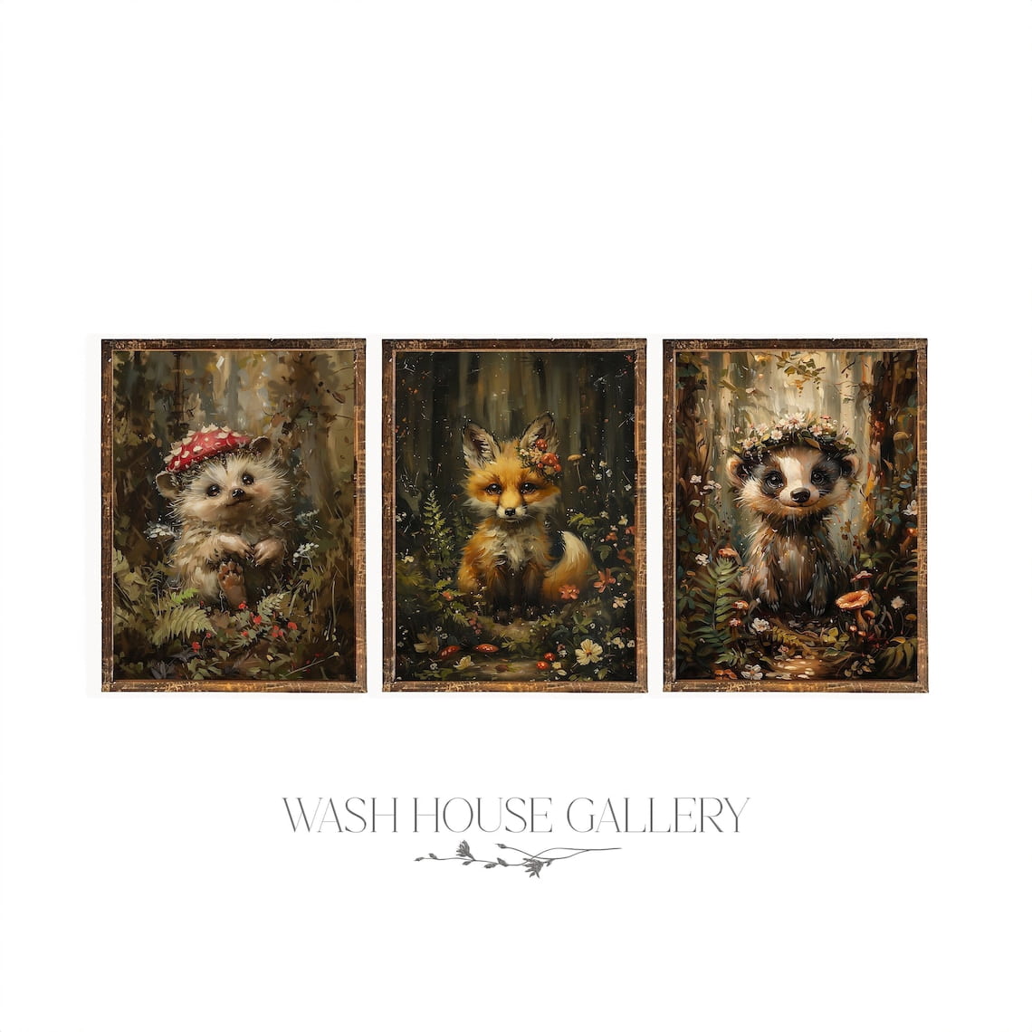 Forest Animal Poster Set Baby Woodland Animal Wall Art Set FNursery ...
