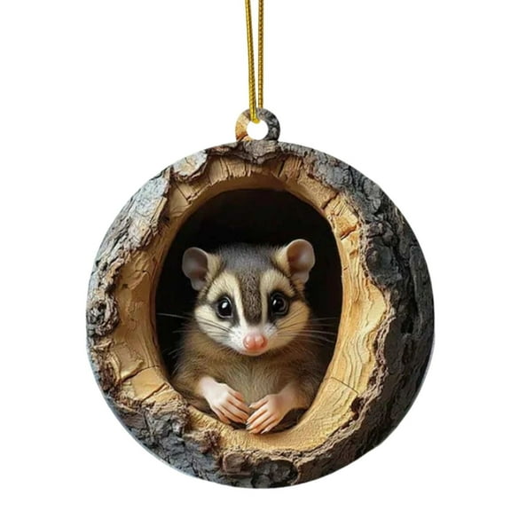 Forest Animal Print Acrylic Christmas Ornaments - Unique Oval Hanging Pendant, Sturdy Suspension Cord for Xmas Tree Wreath, Holiday Decoration & Thoughtful Souvenir Gift