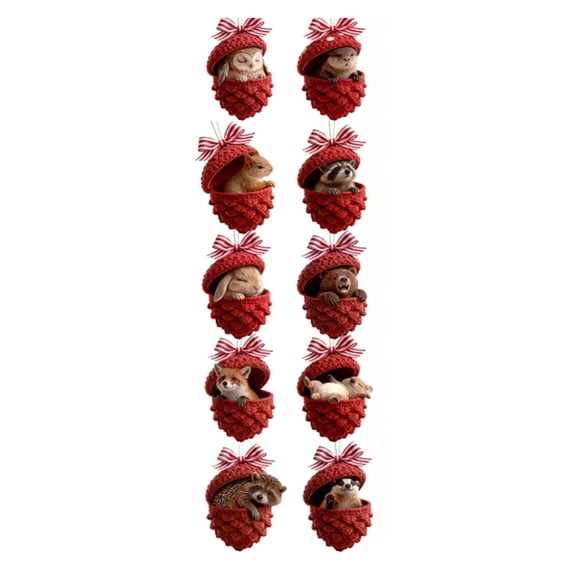 Forest Animal Themed Hanging Ornaments 10 Pieces 2D Acrylic Decoration Perfect for Party Decors & Cozy Home Atmosphere