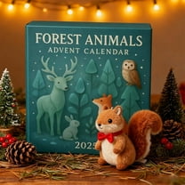 Forest Animals 2025 Advent Calendar with 24 Acrylic Ornaments Christmas Countdown Calendar Set Cute Woodland Creature Hanging Decor for Tree Nature Lovers