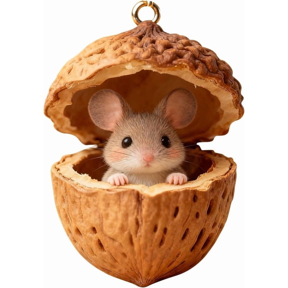 Forest Animals Acorns Ornaments, 2D Woodland Christmas Ornaments for Tree Hanging, Family Gathering Holiday Party Favor, Home Setting Mantel Display for Seasonal Celebration and Front Door Sopatenor