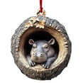 thumbnail image 1 of Forest Animals Acrylic Christmas Ornaments, Oval Print Holiday Tree Decor, Woodland Themed Hanging Decoration for Gift and Home, 1 of 9
