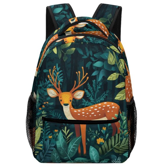 Forest Animals Backpack Men Women Teenage Daypack College Canvas Bags Lightweight