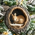 thumbnail image 1 of Forest Animals Christmas Ornaments, Set of 6 Acrylic Oval Tree Decor with Fox, Deer & Rabbit for Holiday Home Gift, 8cm，B, 1 of 6