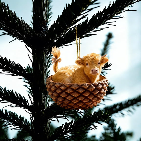 Forest Animals Christmas Tree Ornament, Rvkxad 8cm Acrylic Woodland Pendant, Cute Deer Fox Squirrel Decor, Festive Holiday Gift for Nature Lovers, Non-Breakable Tree Hanging Decoration