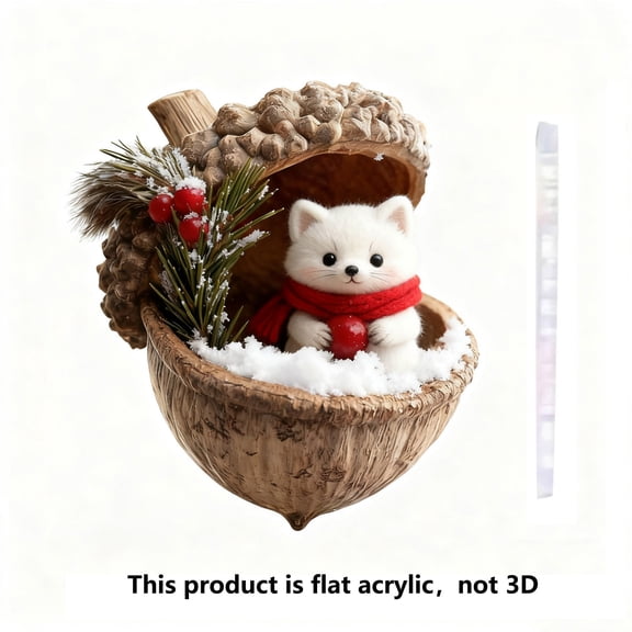 Forest Animals Christmas Tree Pendant, Woodland Animal Ornament Set for Holiday Decor, Family Gift for Christmas Tree Decorating, Rustic Animal Figurines for Mantel Display and Seasonal Akmoler