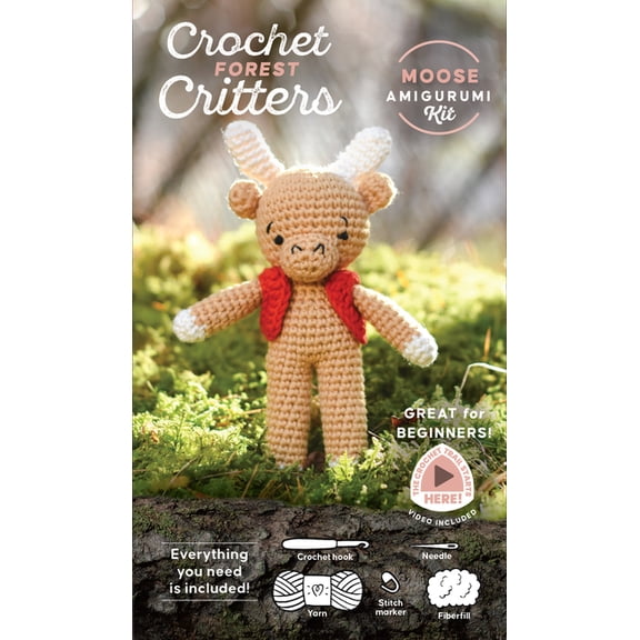 Forest Animals Crochet Amigurumi Kits Crochet Forest Critters Amigurumi Kit Moose: Everything You Need Is Included: 100%-Cotton Yarn, Crochet Hook, Stitch Mar, Book 1, (Hardcover)