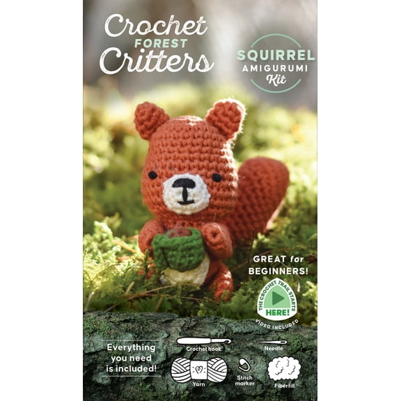 Forest Animals Crochet Amigurumi Kits Crochet Forest Critters Amigurumi Kit Squirrel: Everything You Need Is Included: 100%-Cotton Yarn, Crochet Hook, Stitch , Book 3, (Hardcover)