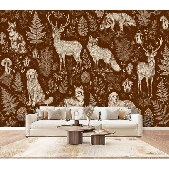 Grand Library Interior Wallpaper Cosmic Sky Curved Bookshelves Peel and ...