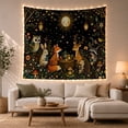 thumbnail image 1 of Forest Animals at a Stump Tea Party, Whimsical Fantasy for Animal Lovers, Forest Tea Party Decor, Friendship Gift Tapestry Wall Hanging for Bedroom, Living Room and Dorm, 1 of 7