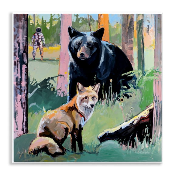 Forest Animals in Deep Space Wall Plaque Art, design by Adam Swanson
