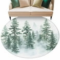 thumbnail image 1 of Forest Area Rug, Watercolor Tree Washable Large Circle Carpet, Non Slip Round Rug for Living Room/Bedroom/Dining Room/Home Office/Dorm, 1 of 9
