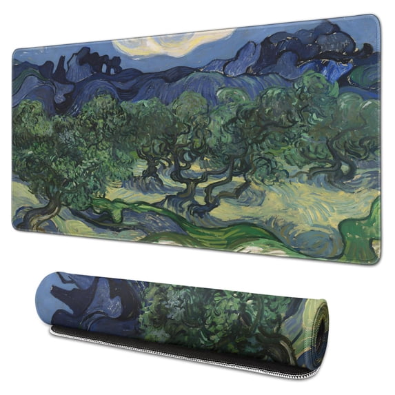 Forest At Night desk Mouse Padwaterproof,rubber+multispandexno Slip MousepadsDesk Pad for Office Home Game 31.5x15.7inches