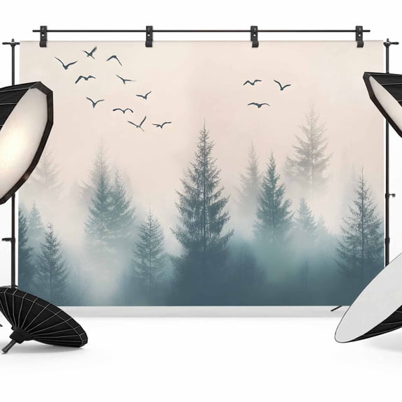Forest Backdrop for Photography, Summer Dark Green Woodland Nature Scenery Farmhouse Photo Backdrop Portrait Background Party Banner Photo Backgrounds for Studio Booth Props, 7x5ft