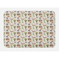 thumbnail image 1 of Forest Bath Mat, Doodle Woodland Creatures as Honey Bear Rabbit Fox and Raccoon in Nature Habitat, Plush Bathroom Decor Mat with Non Slip Backing, 29.5" X 17.5", Multicolor, by Ambesonne, 1 of 2