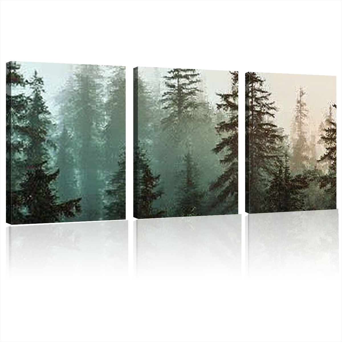 Forest Bathed in Sunlight Canvas Print Picture Painting Wall Art for ...