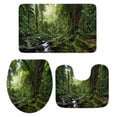 thumbnail image 1 of Forest Bathroom Rugs Set Landscapes Tree Streams Non Slip Absorbent Soft Bath Mats 3 Piece Set with Bathroom Rug, U-Shaped Floor Mat, Toilet Seat Cover Small Size, 1 of 9