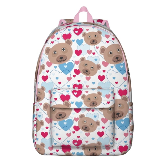 Forest Bear Backpack – Wild Bear Print with Hunting and Nature Pattern Design for Cute and Aesthetic Style
