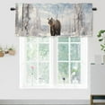 thumbnail image 1 of Forest Bear Kitchen Valance Curtains Wild Animal Bear Pine Tree Forest Snowy Winter Nature Scenery Rod Pocket Valances for Bedroom Living Room Dining Room 54 by 18 in, 1 Panel, 1 of 6