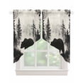 thumbnail image 1 of Forest Bear Swag Valances for Windows, Retro Modern Art Nature Tree Greyscale Rod Pocket Sheer Valances for Small Windows, Swag Toppers Light Filtering for Kitchen Living Room 2 Panels 36''x36'', 1 of 6