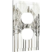 Forest Beige Tree Outlet Covers Wall Plate Decorative 1 Gang Duplex Light Switch Cover Electrical Switchplate Receptacle Faceplate for Bathroom Kitchen Home Decor