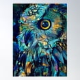 thumbnail image 1 of Forest Bird, Owl, Chouette, Hibou, Little Owl, Oiseau, Lea Roche Paintings Poster Wall Art, Modern Wall Decor, 8x12 UNFRAMED, 1 of 3