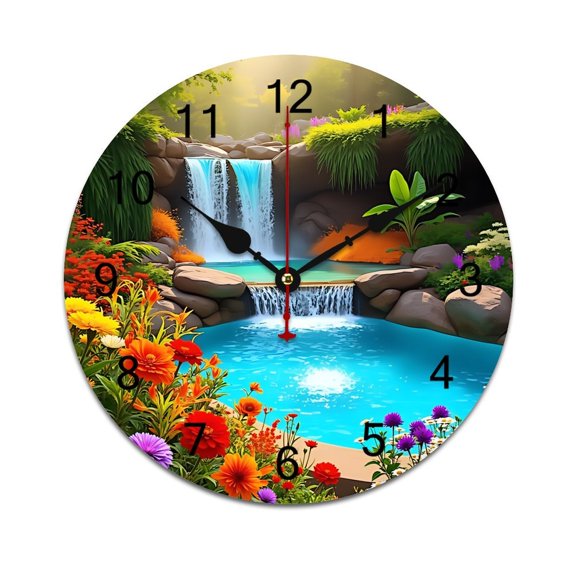 Forest Birds, And Flowers Bedroom Wall Clock Large Modern Kitchen Dinning Round Living Room Watch Home Decor