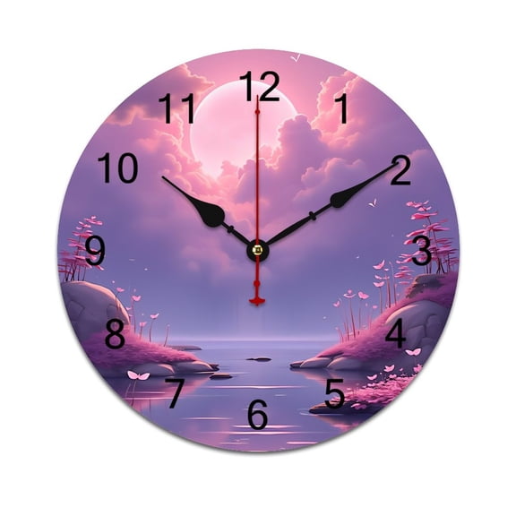 Forest Birds, And Flowers Bedroom Wall Clock Large Modern Kitchen Dinning Round Living Room Watch Home Decor