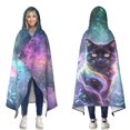 thumbnail image 1 of Forest Black Cat Wearable Blanket Hoodies for Women Men Adults Cat Lovers Soft Cozy Purple Butterfly Cats Hooded Blankets for Bedding Travel Decor Birthday Gifts 50×60 Inch, 1 of 5