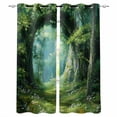 thumbnail image 1 of Forest Black Out Curtains 72 Inch Long, Light Blocking Drapes with Black Liner, Nature Green Tree Spring Scenic Woodland Thermal Insulated Blackout Curtains for Bedroom Living Room 52"x72" 2 Panels, 1 of 8