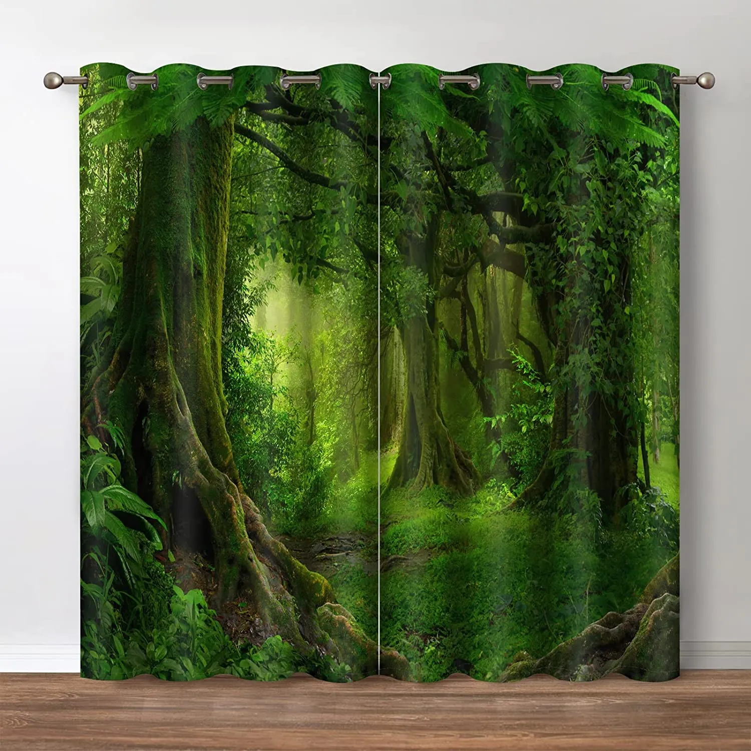 Forest Blackout Curtains Mystic Rainforest Nature Scenery Curtain for