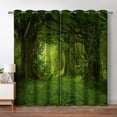 thumbnail image 1 of Forest Blackout Curtains Tropical Jungle Green Trees Foliage in The Woodland Himalayas Landscape Nature Decor for Bedroom Living Room Grommet Window Drapes 2 Panel Set, 42"x54", 1 of 6