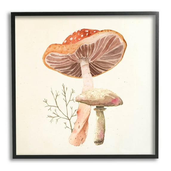 Forest Botanical Woodland Plants Botanical & Floral Graphic Art Black Framed Art Print Wall Art