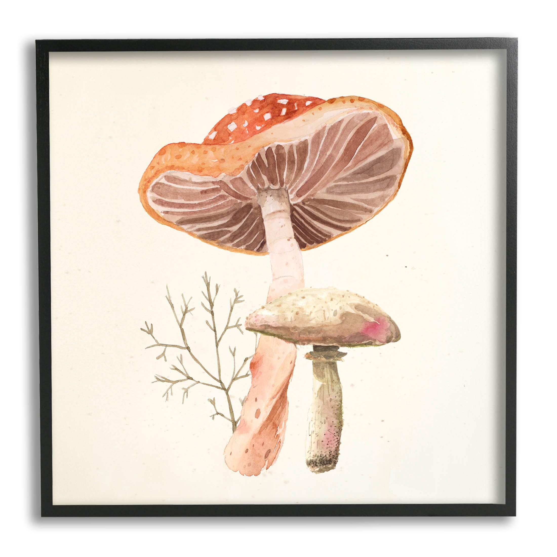 Forest Botanical Woodland Plants Botanical & Floral Graphic Art Black Framed Art Print Wall Art