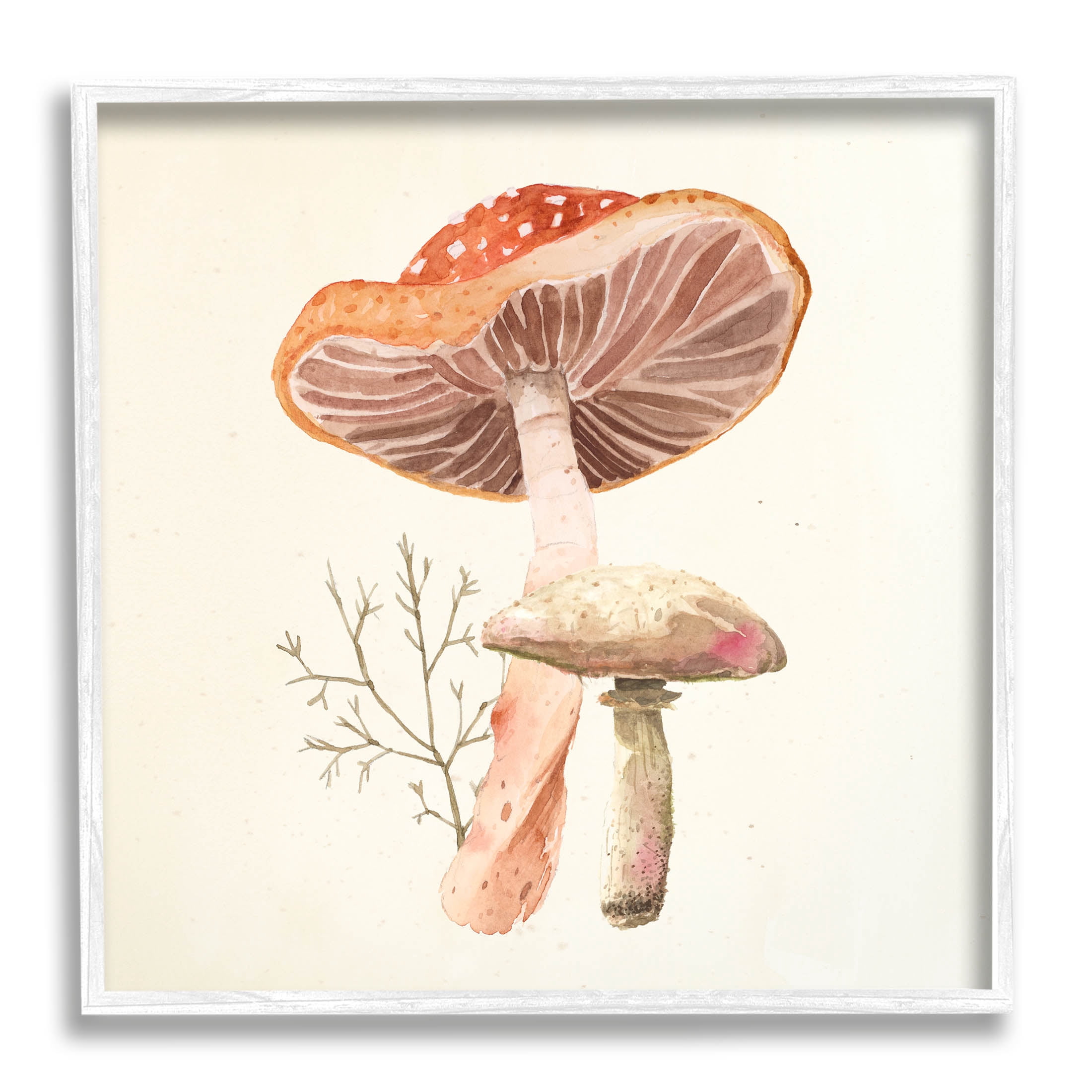 Forest Botanical Woodland Plants Botanical & Floral Graphic Art White Framed Art Print Wall Art