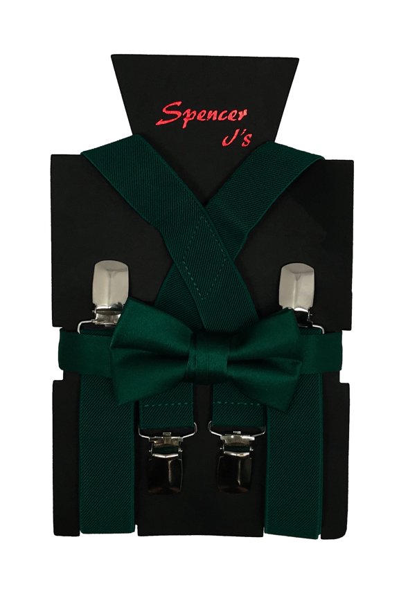 Forest Boys Suspenders and Bow Tie Set 1 inch X Back