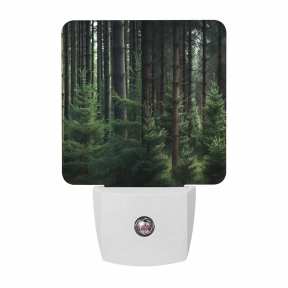 Forest Branch Leaves Plug-in LED Night Lights Pine Green Plant Auto Dusk-to-Dawn Sensor for Bedroom, Bathroom, Kitchen, Nursery, Hallway, Stairs, Wall Home Decor