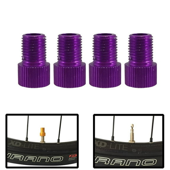 Forest Bykes Anodized Presta Valve Adapters Other Bicycle Parts, Purple, 4 Packs