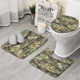 thumbnail image 1 of Forest Camo Branches Leaves Pattern Bathroom Rugs Sets 3 Piece,Toilet Cover Set,Absorbent Non Slip Bathroom Mats Sets with U-Shaped Contour Rug Toilet Rug Set, 1 of 5