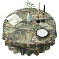 thumbnail image 1 of Forest Camo Branches Leaves Pattern Round Tablecloth 60"x60",Wrinkle Wipeable Table Cloth for Kitchen Dining Room Picnic Patio Party, 1 of 6