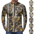 thumbnail image 1 of Forest Camo Quarter Zip Pullover for Men, Long Sleeve Hunting Fishing Jersey with Moisture Wicking Quick Dry Fabric - Lightweight Outdoor Athletic Performance Tops Camel XL, 1 of 6