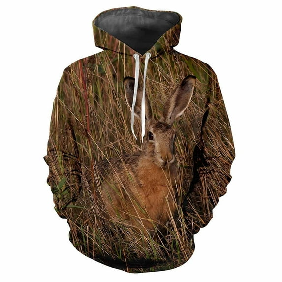 Forest Camouflage Hunting Animals Outdoor Camouflage Spring Autumn Men's Hoodie Street Trend Loose Comfortable Casual Clothing (DHA6H241317Z,XL)
