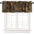 thumbnail image 1 of Forest Camouflage Valance Curtain, Forest Camo Conifer Oak Branches Leaves Mossy Hunting Lodge Camp Cabin Theme Windows Curtain Valance for Cottage Kitchen Dining Room, One Panel 54x18in, 1 of 6