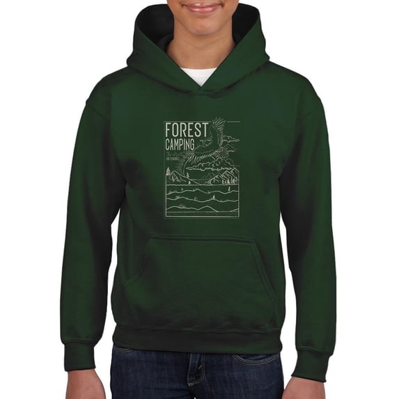 Forest Camping Landscape Hoodie Juniors -Image by Shutterstock, Large