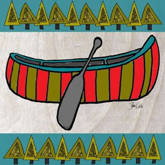 Forest Canoe Canvas Art - Shanni Welsh (24 x 24)