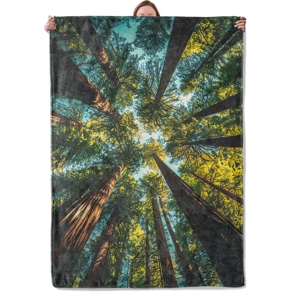 Forest Canopy Blanket, Tree Flannel Blanket Gifts for Women Nature Lovers, Soft Warm Lightweight Tree Blankets for Living Room Home Decor 40" x 50"